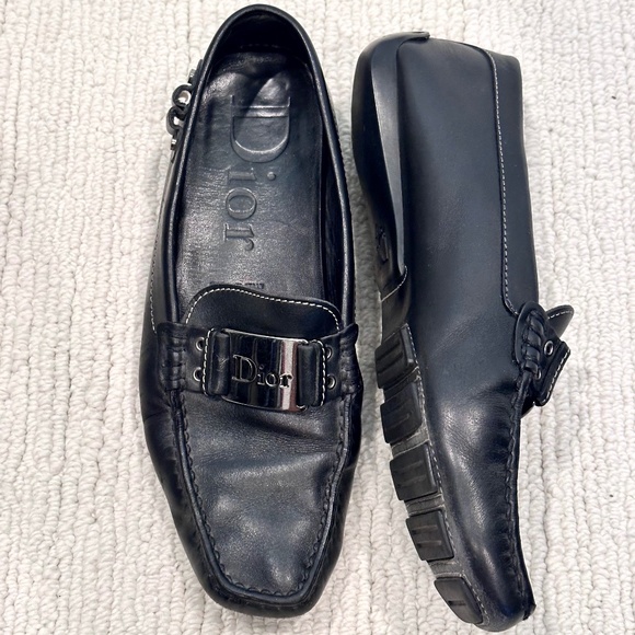 Dior | Leather Driving Loafers | Black | 36 1/2 - Picture 1 of 11